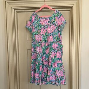 Lilly Pulitzer Pink and Green Cotton Girls Dress